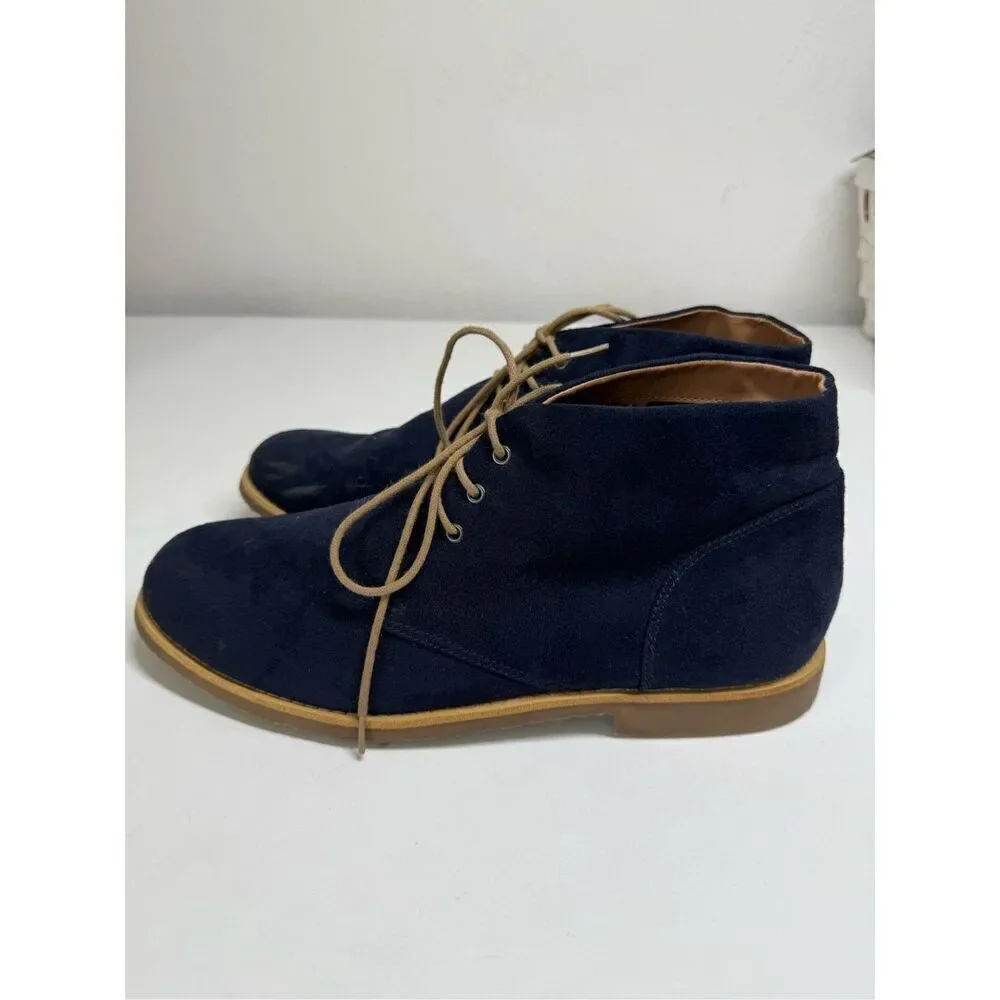H&M Faux Suede Men’s Navy Blue Chukka Boots Size 10,5 See Description